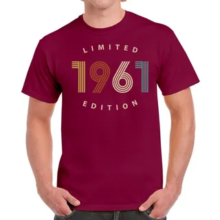 Limited Edition 1961 Birthday T-Shirt For Men Women – Maroon