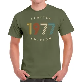 Limited Edition 1977 Birthday T-Shirt For Men Women – Military Green