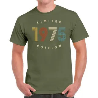 Limited Edition 1975 Birthday T-Shirt For Men Women – Military Green