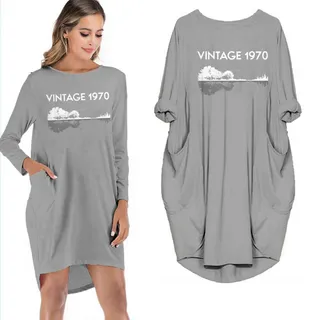 50th Birthday Outfits Vintage 1970 Limited Edition Dress – Grey