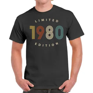 Limited Edition 1980 Birthday T-Shirt For Men Women – Dark Heather