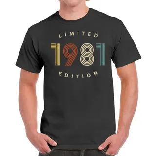 Limited Edition 1981 Birthday T-Shirt For Men Women – Dark Heather