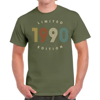 Limited Edition 1990 Birthday T-Shirt For Men Women – Military Green
