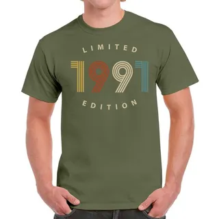 Limited Edition 1991 Birthday T-Shirt For Men Women – Military Green
