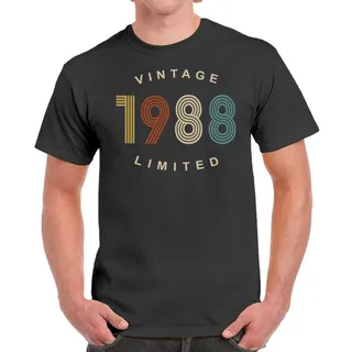 Vintage Limited 1988 Birthday T-Shirt For Men Women – Dark Heather