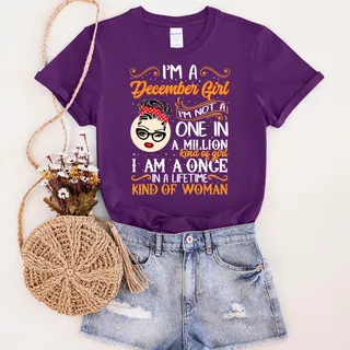 I'm A December  Girl Birthday T-Shirt – Purple