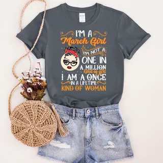 I'm A March Girl Birthday T-Shirt – Dark Heather