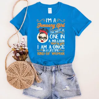 I'm A January Girl Birthday T-Shirt – Royal