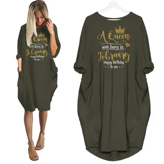 I'm February Queen Birthday Pocket Dress – Green