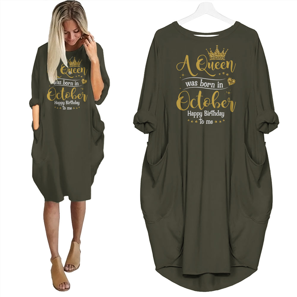 I'm October Queen Birthday Pocket Dress - variant image 1