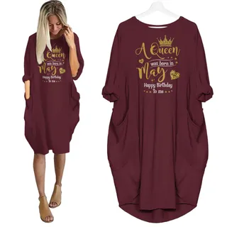 I'm May Queen Birthday Pocket Dress – Red