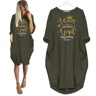 I'm April Queen Birthday Pocket Dress – Green