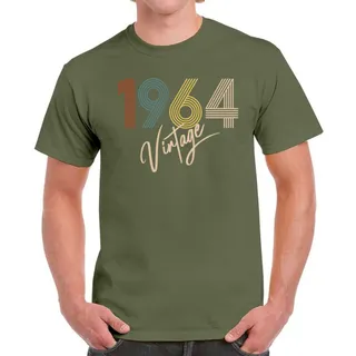 Limited Vintage 1964 Birthday T-Shirt For Men Women – Military Green