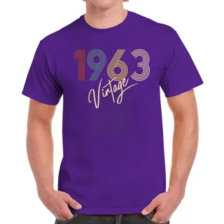 Limited Vintage 1963 Birthday T-Shirt For Men Women – Purple