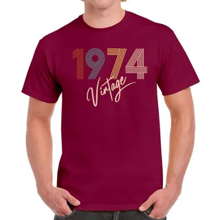 Limited Vintage 1974 Birthday T-Shirt For Men Women – Maroon