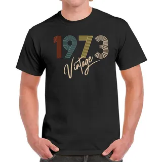 Limited Vintage 1973 Birthday T-Shirt For Men Women – Black
