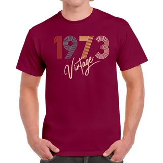 Limited Vintage 1973 Birthday T-Shirt For Men Women – Maroon