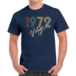 Limited Vintage 1972 Birthday T-Shirt For Men Women – Navy