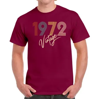 Limited Vintage 1972 Birthday T-Shirt For Men Women – Maroon