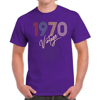 Limited Vintage 1970 Birthday T-Shirt For Men Women – Purple