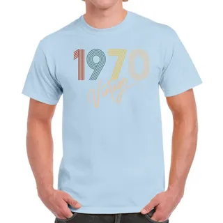 Limited Vintage 1970 Birthday T-Shirt For Men Women – Light Blue