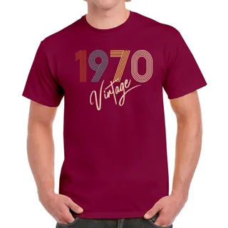 Limited Vintage 1970 Birthday T-Shirt For Men Women – Maroon