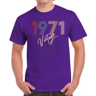 Limited Vintage 1971 Birthday T-Shirt For Men Women – Purple