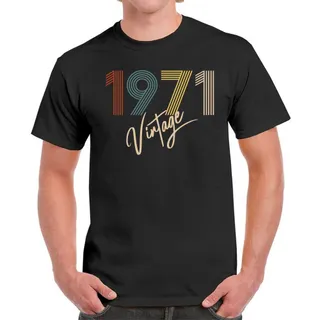 Limited Vintage 1971 Birthday T-Shirt For Men Women – Black