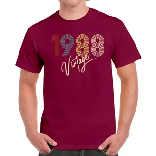 Limited Vintage 1988 Birthday T-Shirt For Men Women – Maroon