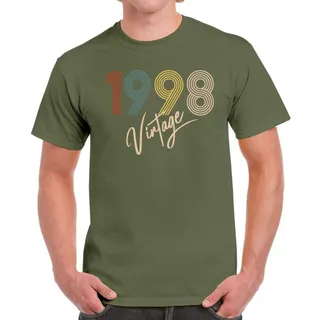 Limited Vintage 1998 Birthday T-Shirt For Men Women – Military Green