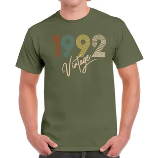 Limited Vintage 1992 Birthday T-Shirt For Men Women – Military Green
