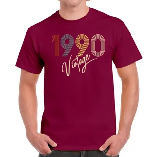 Limited Vintage 1990 Birthday T-Shirt For Men Women – Maroon