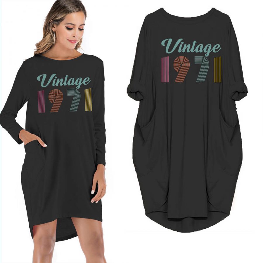Birthday Outfits New Vintage 1971 Limited Edition Pocket Dress - variant image 1