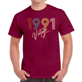 Limited Vintage 1991 Birthday T-Shirt For Men Women – Maroon