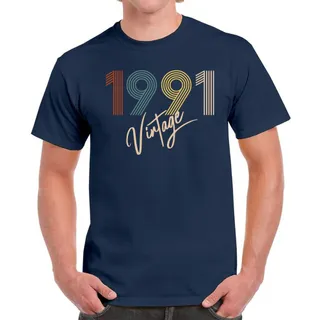 Limited Vintage 1991 Birthday T-Shirt For Men Women – Navy