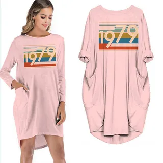 VINTAGE 1979 AGED TO PERFECTION POCKET DRESS – Pink