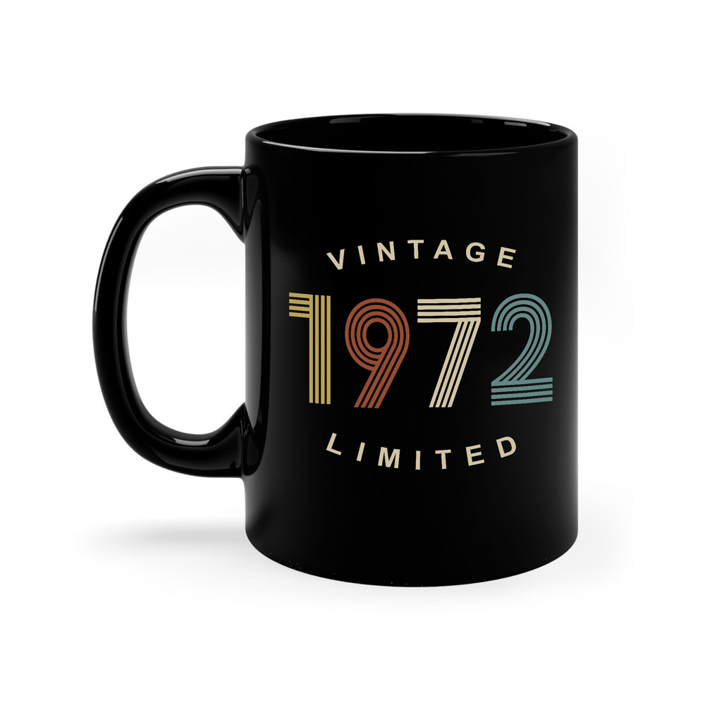 Limited Edition 1972 Birthday Black Coffee Mug - variant image 1
