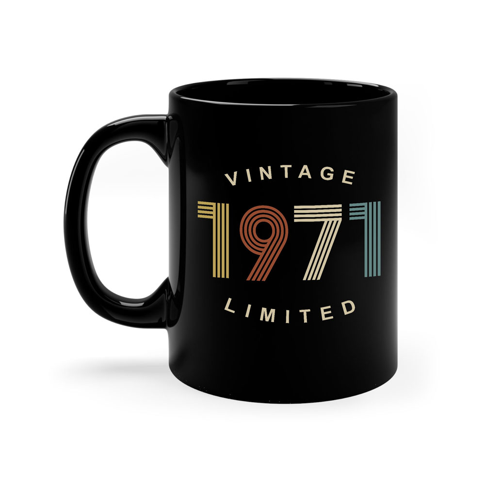 Limited Edition 1971 Birthday Black Coffee Mug - variant image 1