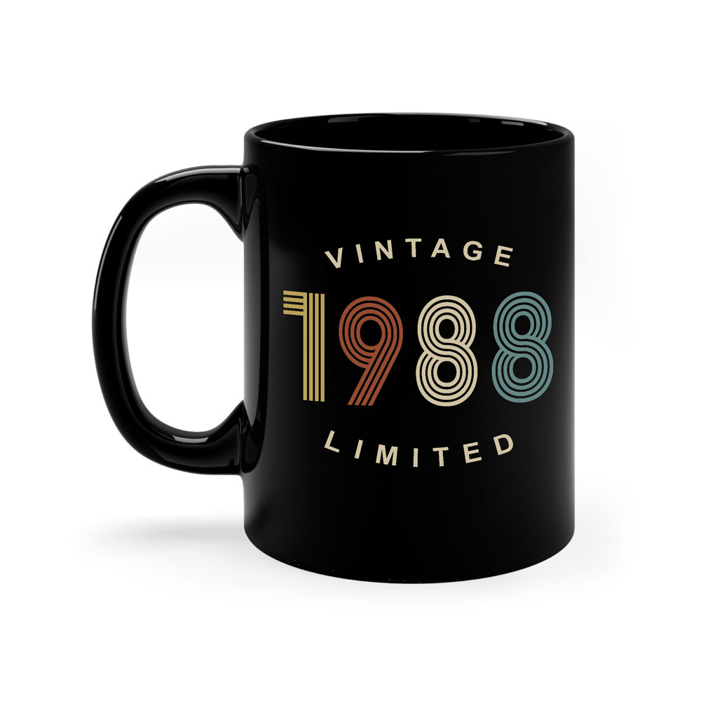 Limited Edition 1988 Birthday Black Coffee Mug - variant image 1