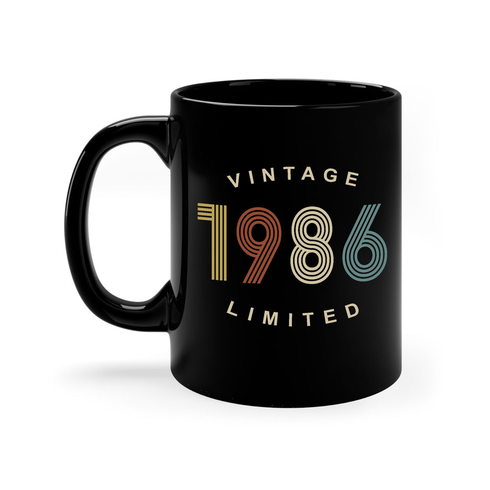 Limited Edition 1986 Birthday Black Coffee Mug - variant image 1