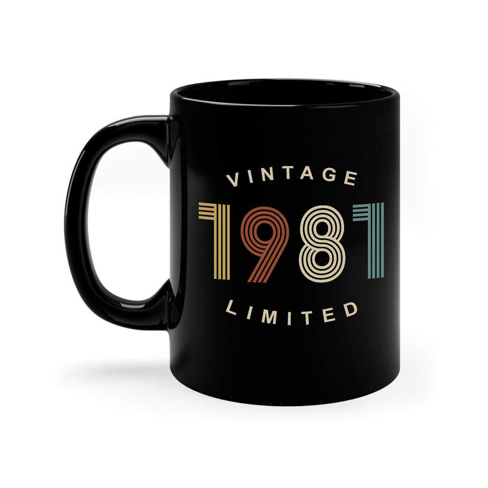Limited Edition 1981 Birthday Black Coffee Mug - variant image 1