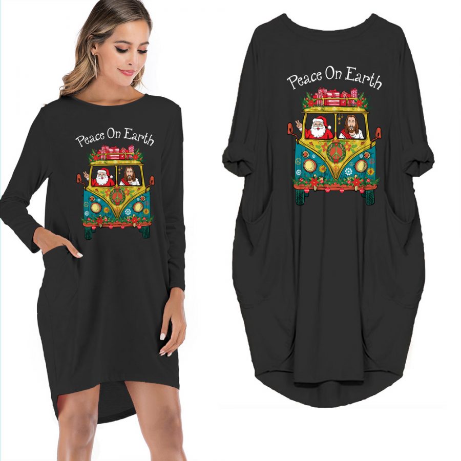 Peace On Earth Limited Edition Pocket Dress Hippie Clothes - variant image 1
