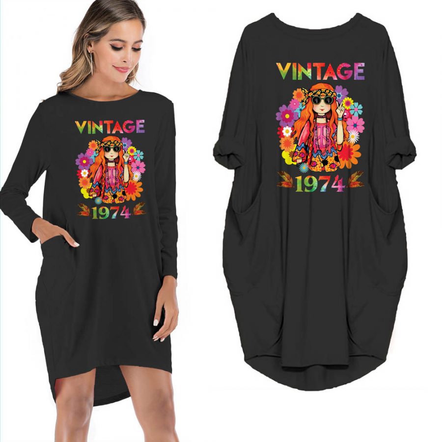 Birthday Outfits Lady Vintage 1974 Limited Edition Pocket Dress - variant image 1