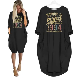 Nobody Is Perfect 1994 Birthday Nightgown – Black