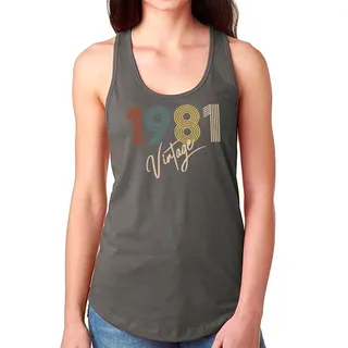 Limited Vintage 1981 Women's Racerback Tank – Dark Grey