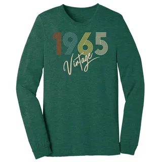 Limited Vintage 1965 Birthday Long Sleeve T-Shirt – Heather Forest