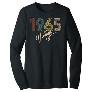 Limited Vintage 1965 Birthday Long Sleeve T-Shirt – Dark Grey Heather