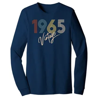 Limited Vintage 1965 Birthday Long Sleeve T-Shirt – Navy