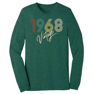 Limited Vintage 1968 Birthday Long Sleeve T-Shirt – Heather Forest