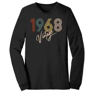 Limited Vintage 1968 Birthday Long Sleeve T-Shirt – Black Heather
